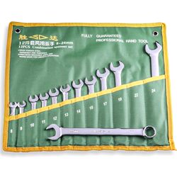 Shengda tool hanging bag set wrench two-purpose wrench, open blossom double-head wrench, ການສ້ອມແປງເຄື່ອງຈັກແລະຊຸດກະດານສ້ອມແປງອັດຕະໂນມັດ