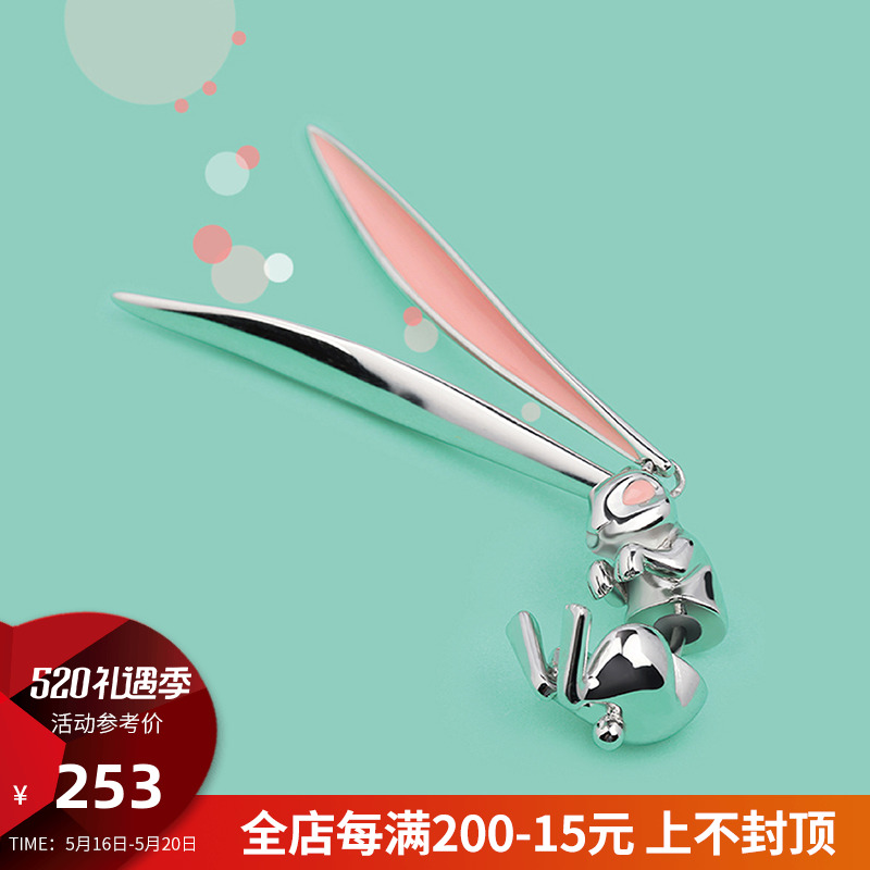 HeyJewel ten mouth II silver gilded enamel Girl Sensation Super Cute Pink Rabbit Earrings Original Spot