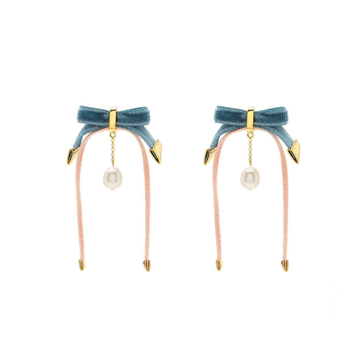 HeyJewel Na Jasmine Baroque Girl Series Baroque Pearl Bow Tie Ribbon Earrings Spot