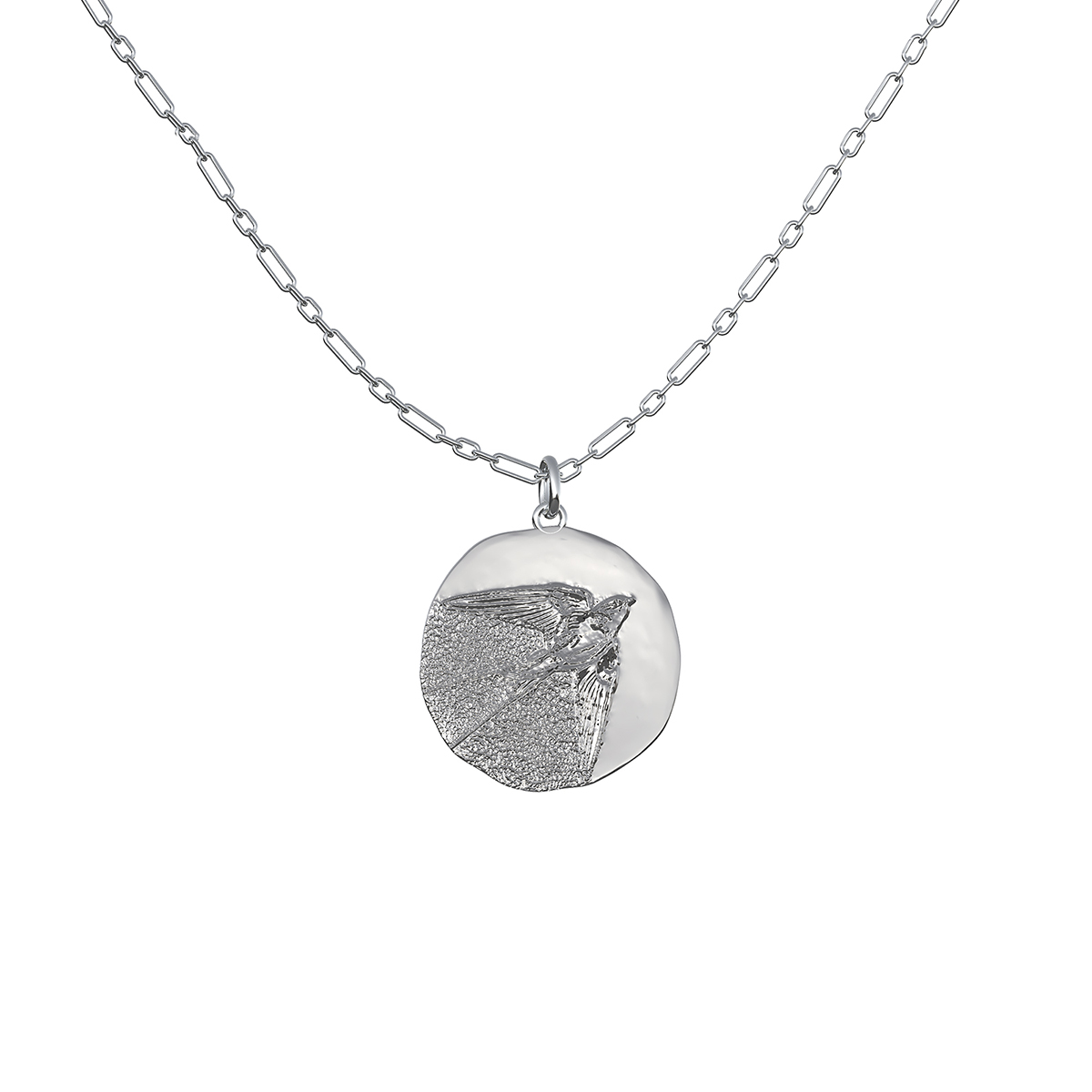 HeyJewel Wild Free Song Series Flying Swallow Brisket Ear Bone Clip Necklace Earbone Ring Silver