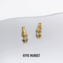 HeyJewel original design GYVE MARKET rich nose exquisite silver ear nail Lu Ke burning the same niche ins