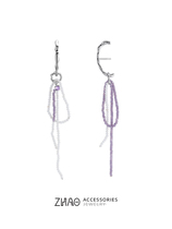 HeyJewel original design ZHAO jade lilac tassel drop earrings high-end atmospheric long exquisite earrings female summer