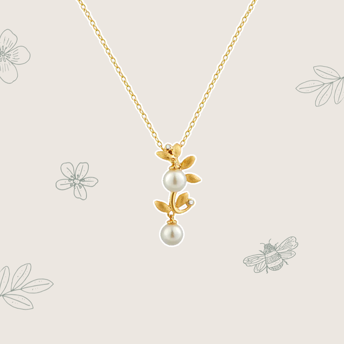 Hey Jewel Original Curve Pearl Neckladies Net Red Simple 925 Silver Golden Clock Chain