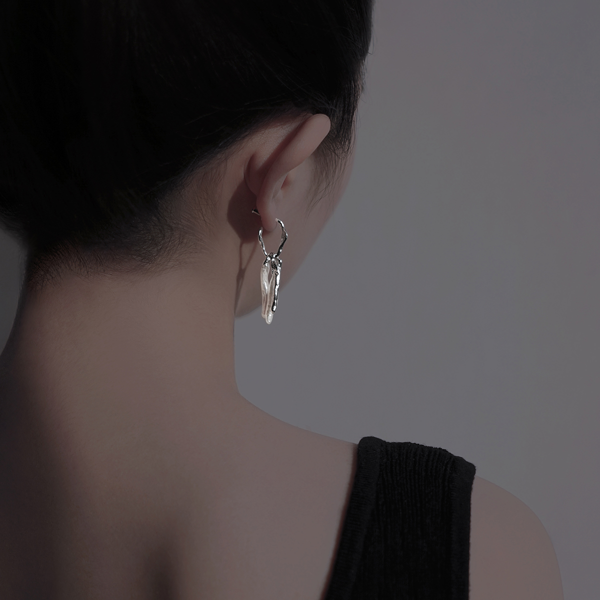 HeyJewel detachable multi-wear natural Baroque pearl tear earrings high-end light luxury 925 silver earrings