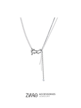 HeyJewel original design Zhaohui bow pearl tassel necklace design sense personality necklace female summer