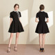2024 Spring New Women's Wear Hepburn Style Little Black Dress Slimming Waist and Slimming Fairy Elegant A-Line Dress