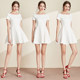 2024 spring and summer new slim-fitting dress, short a-line skirt, white dress, women's high-end and temperament small white dress