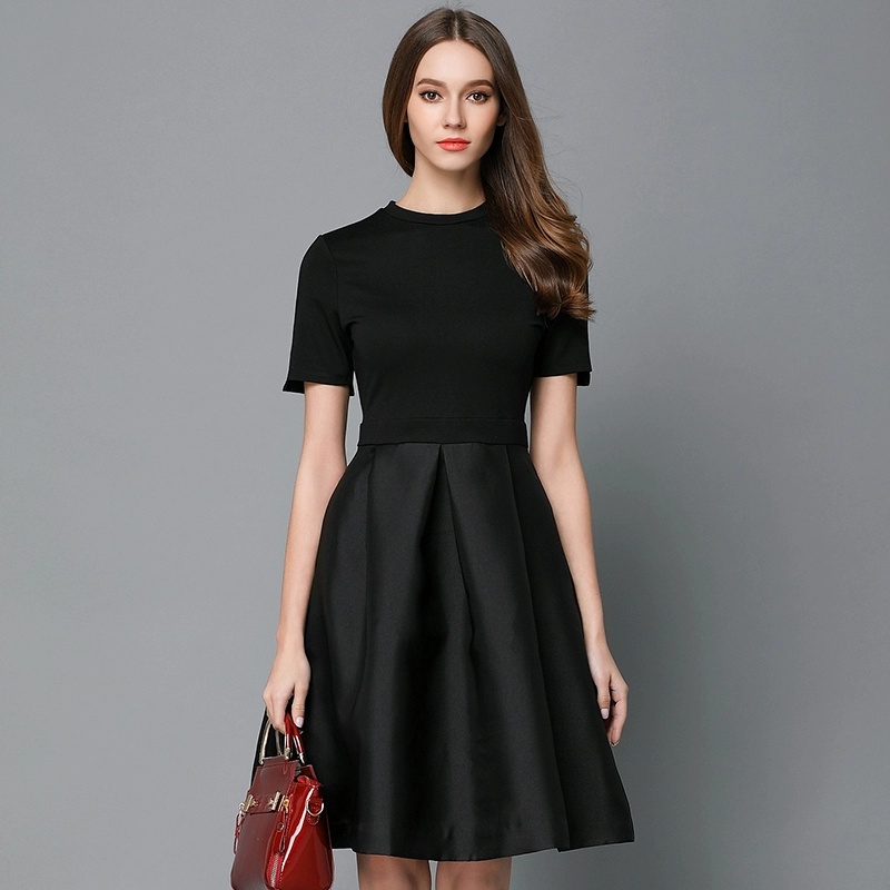 Phong cách Hepburn váy đen nhỏ 2020 mùa hè mới của phụ nữ eo thon váy pettiskirt phong cách retro khí chất Pháp - Váy eo cao