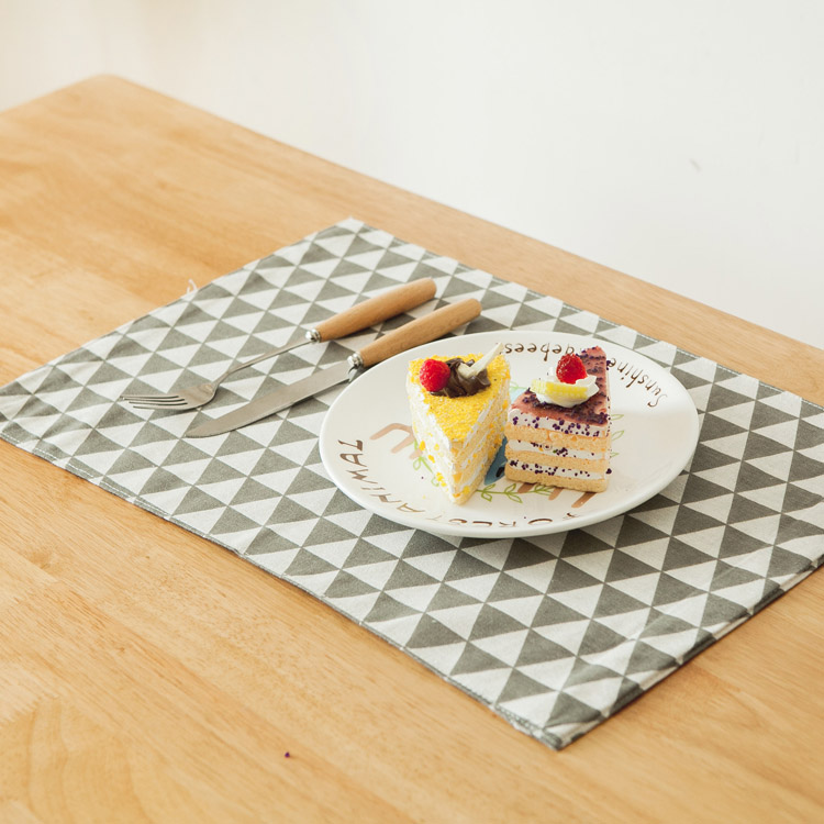 Zakka phong cách Nhật Bản đơn giản nhà đôi không thấm nước placemat bảng mat bảng cotton linen nghệ thuật marble art coaster mẫu khăn trải bàn đám cưới đẹp