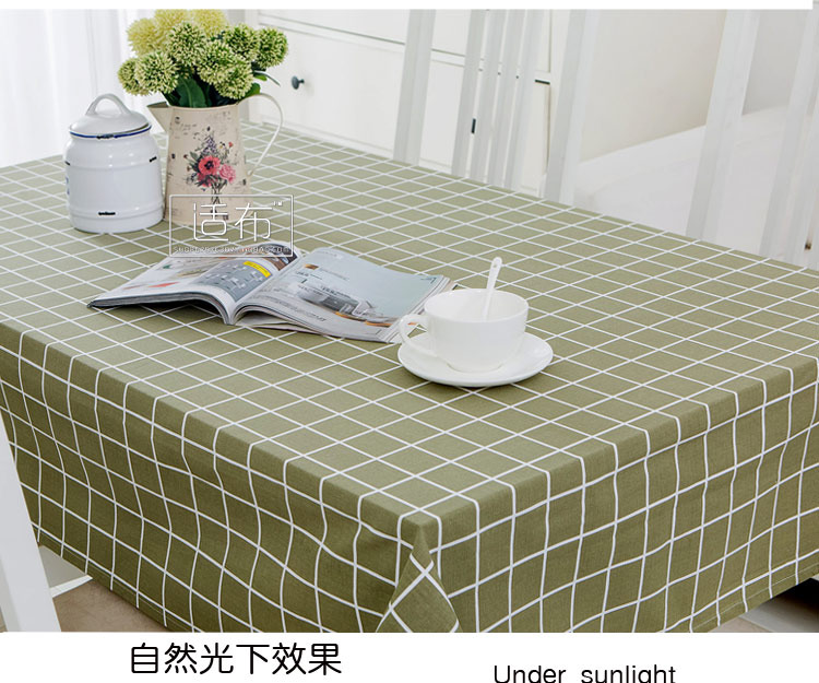 Phong cách châu âu đơn giản hiện đại lưới đồng bằng cotton linen bảng vải bàn cà phê bảng máy tính bàn tròn vải tùy chỉnh