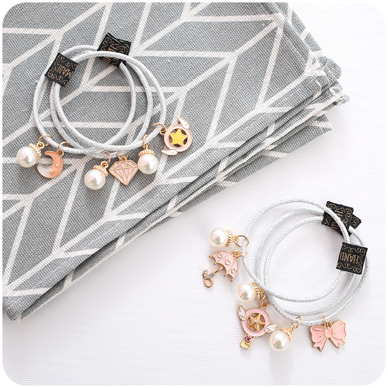 Rubber band hair rope headdress Korean wild fresh hair circle Female Korean version cute ins net red hair circle Bracelet type dual-use