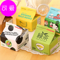 Creative cute cartoon girl heart student with removable boxed post-it note net red bull milk box sticky note paper