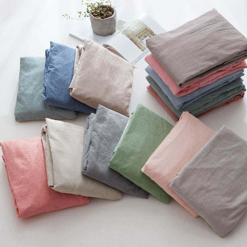 White sheets solid color cotton single piece simple Nordic ins wind wash cotton a plain color luxury cotton gray green