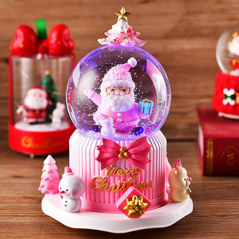 Christmas presents Water crystal ball Music Box Eight soundboxes can rotate automatically and snow sends boys girls'girls' children-Taobao