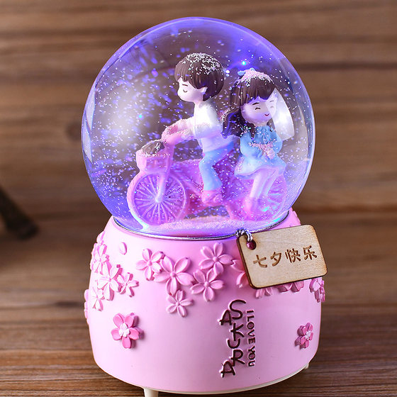 Automatic snow falling crystal ball music box music box Christmas birthday gift for girls, girls, best friends, creative ideas