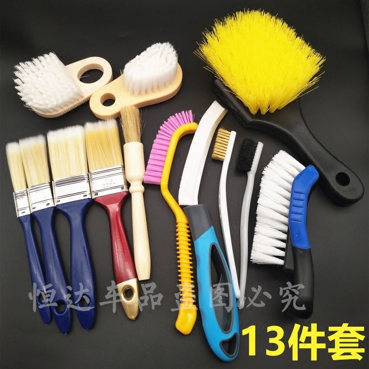 Automotive Interior Air Conditioning Air Outlet Cleaning Brush Soft Hair Ceiling Seat Corner Fine Slit Tire Brush Multifunction Suit