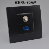 Black Inlet F Head Cable TV SC Optical fiber socket CCTV with light Solder Coupler Wall Panel