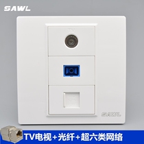 Ultra Six Types TV Network TV Optical Fiber Socket 86 Type Ultra 6 Classe 1 mille milliards ille Câbles réseaux Ordinateur Wired SC Fiber Port Panel