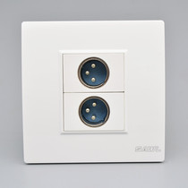 Two male XLR microphone socket type 86 wall concealed multimedia dual-port welding-free large three-core microphone panel