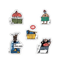 Two-unit 501 minigellary illustrator broken up division cooperative version waterproof fridge sticker computer stickers