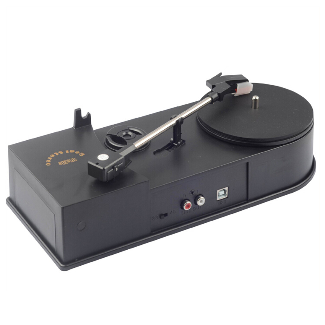 Mini USB small record label old LP black film record computer to MP3 converter retro phonograph