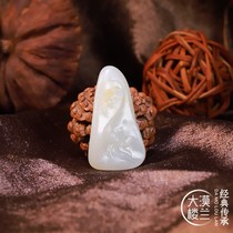 Authentic (Desert Loulan) Su Gong Xinjiang Hetian jade seed white jade Butterfly love flower Natural jade pendant Jade pendant