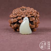 Authentic (Desert Loulan) Su Gong Xinjiang Hetian Jade seed white jade showerhead fidelity natural jade pendant pendant