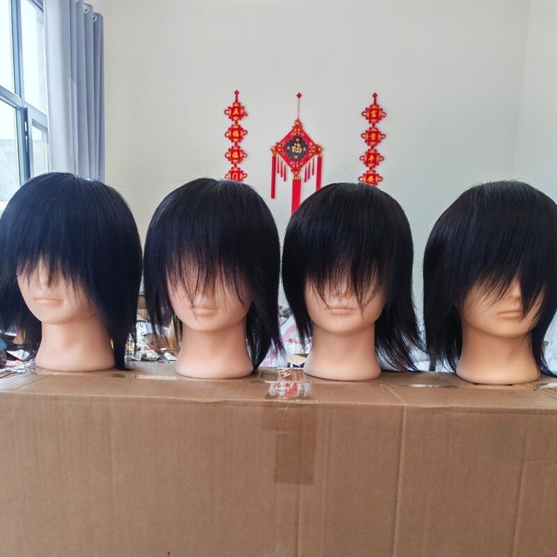 Men's Real Hair Mannequin Head for Practice Trimming, Perming, Dyeing, Bleaching, Curling, and Blow-Drying, Special Offer