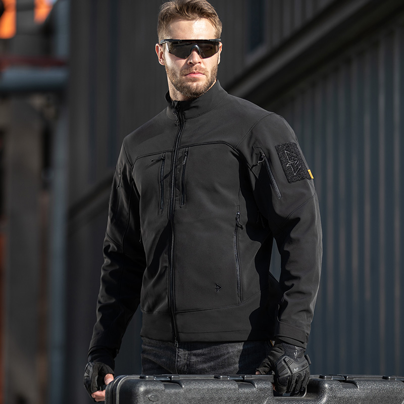 Dragon tooth defender stand collar tactical soft shell jacket Windbreaker Men's tactical outdoor autumn and winter windbreaker men's clothing