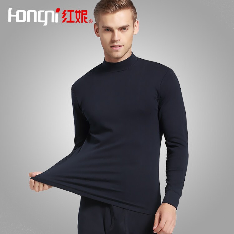 Red Nie Underwear Men's Sweatpants Sanitary Pants Pure Cotton Middle Aged Cotton Sweatshirt High Collar Autumn Clothes Suit Base Warm Clothes