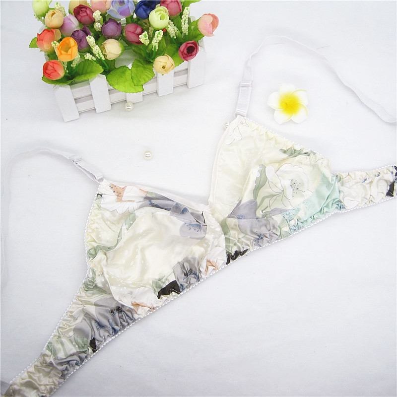 Spike đặc biệt cung cấp phụ nữ phần mỏng 100% silk silk bra hai mặt không có vòng thép chăm sóc sức khỏe đồ lót áo ngực áo ngực