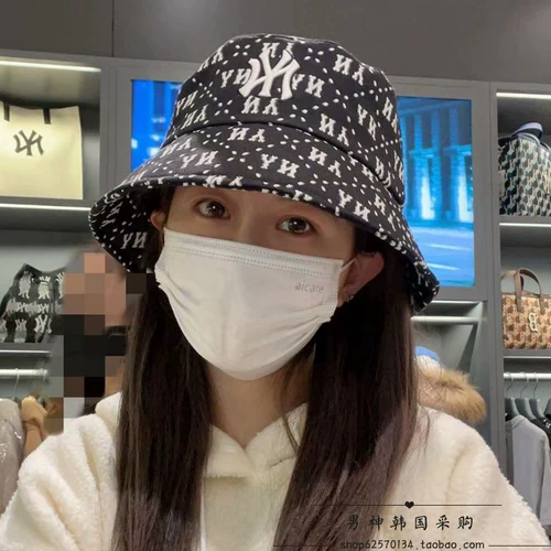 Корейская шляпа MLB Hat Embroidery NY Письма Манбиабанг базовая команда Laohua Fisherman Hats Sunscreen Sunscreen Мужские и женские шляпы бассейна