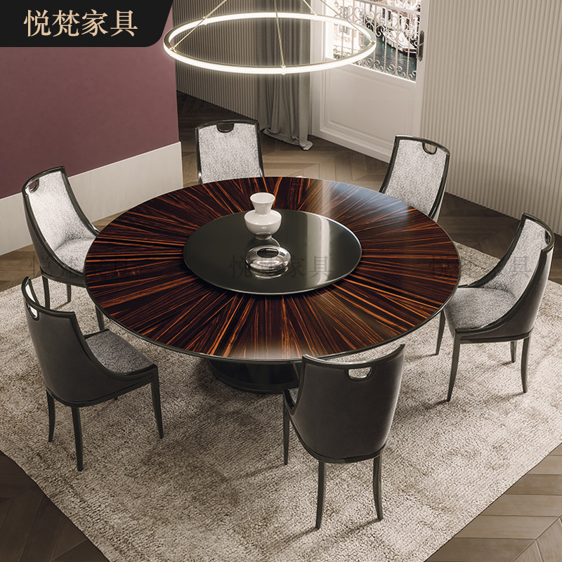 Italian minimalist designer Round Table Modern Light Lavish 8-10 People Creative Dining Table And Chairs Large Terrace Number of furniture Customized
