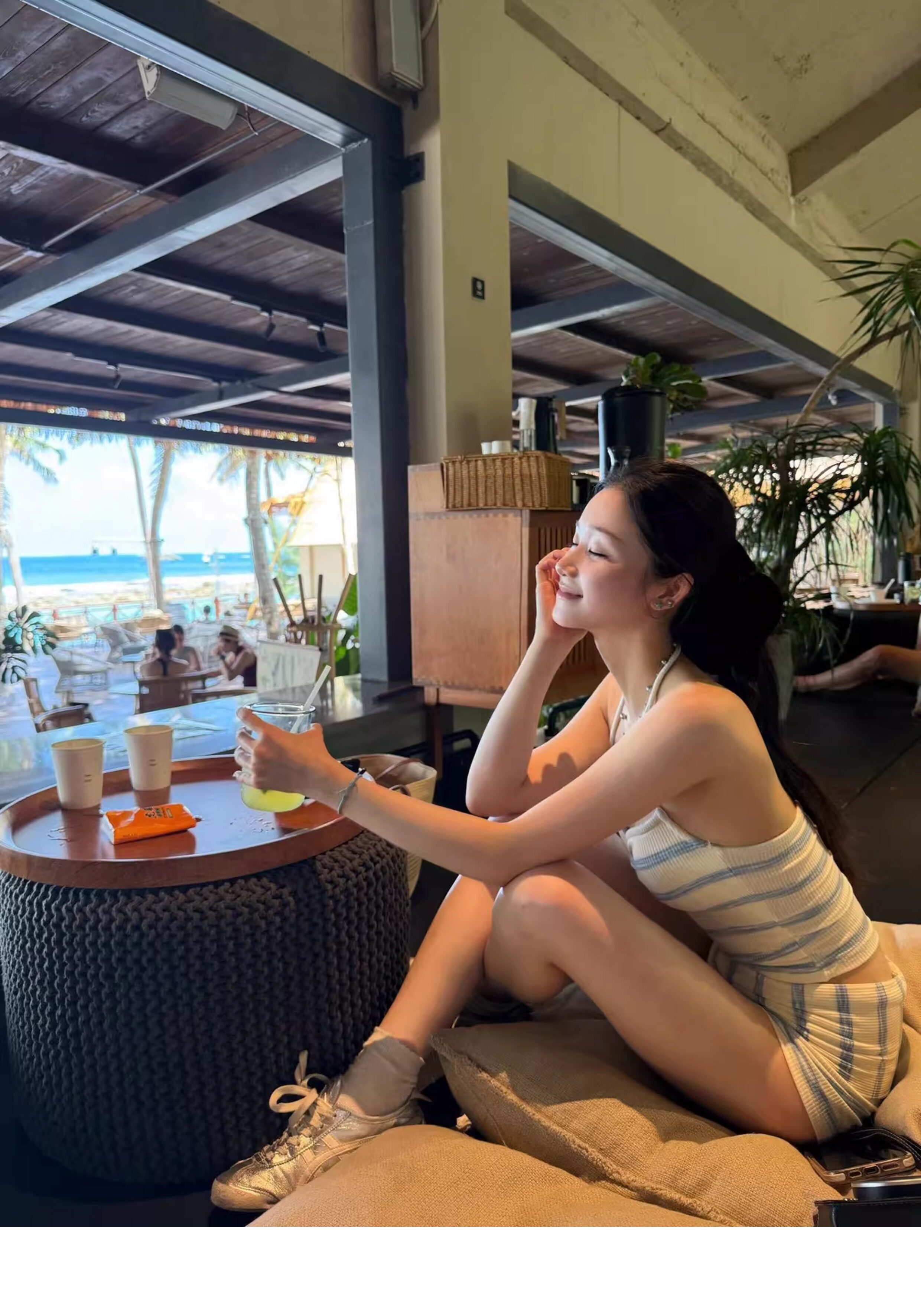 Сексуальный купальник, раздельный топ без лямок, высокая талия 