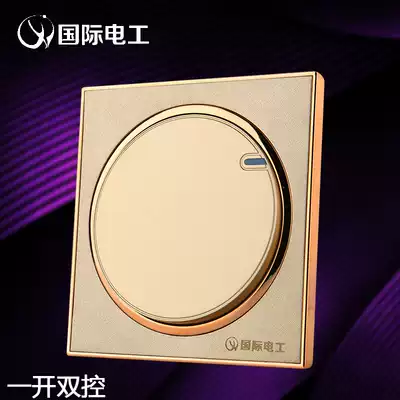 International electrician one open double cut switch round champagne gold 86 type concealed single open double 1 open double cut switch