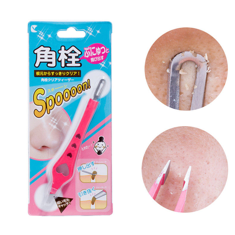 Japan Lucky Trendy to remove blackhead acne clip pull blackhead horn bolt tweezers cell clip white eyebrow clip