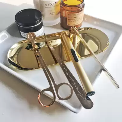 Aroma candle three-piece set of candle tool igniter extinguishing candle hook extinguishing candle cutting Candle cover tray gift box