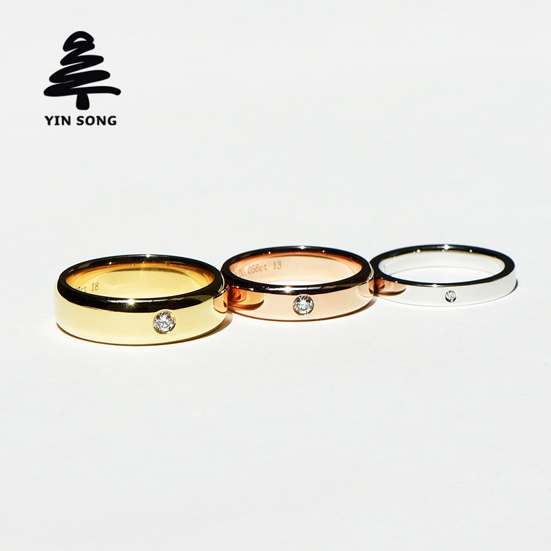 3D custom-made Australian inlaid diamond ring Au750 diamond ring 18K gold rose gold platinum platinum couple ring for men and women