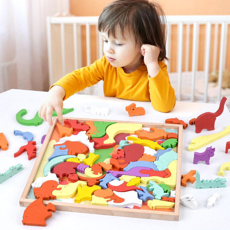 Wooden animal puzzle panel hand grab board logical thinking exercise special-shaped intelligence matching puzzle children's toys