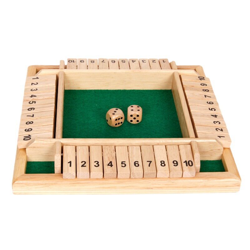 Fun four-person dice flop counting game addition, subtraction, multiplication and division math teaching aids children's early education wooden toys