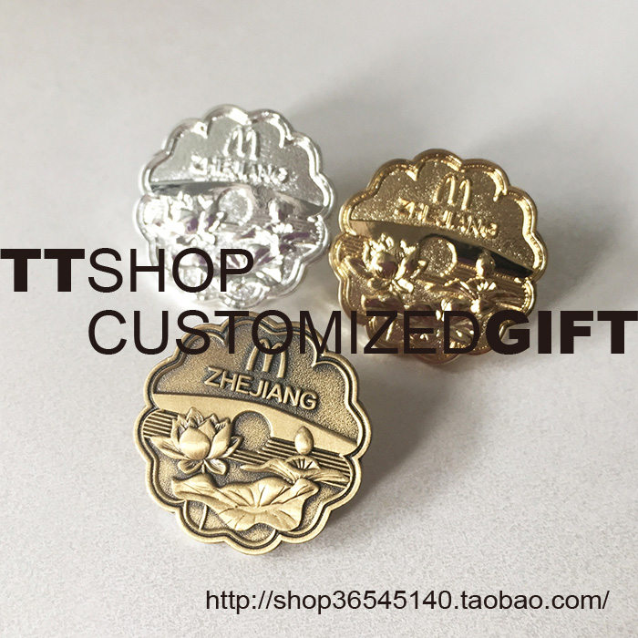 McDonald's Zhejiang Hangzhou-West Lake Horflower Jiangnan Badge Remembering the Chest Pin Medal-Creative Gift can be customized