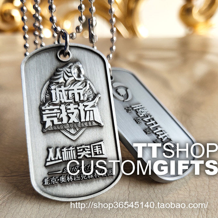 Tencent Memorial Metal Decorative Necklace Pendant Pendant listed-Retro medal-Customizable Logo brand logo