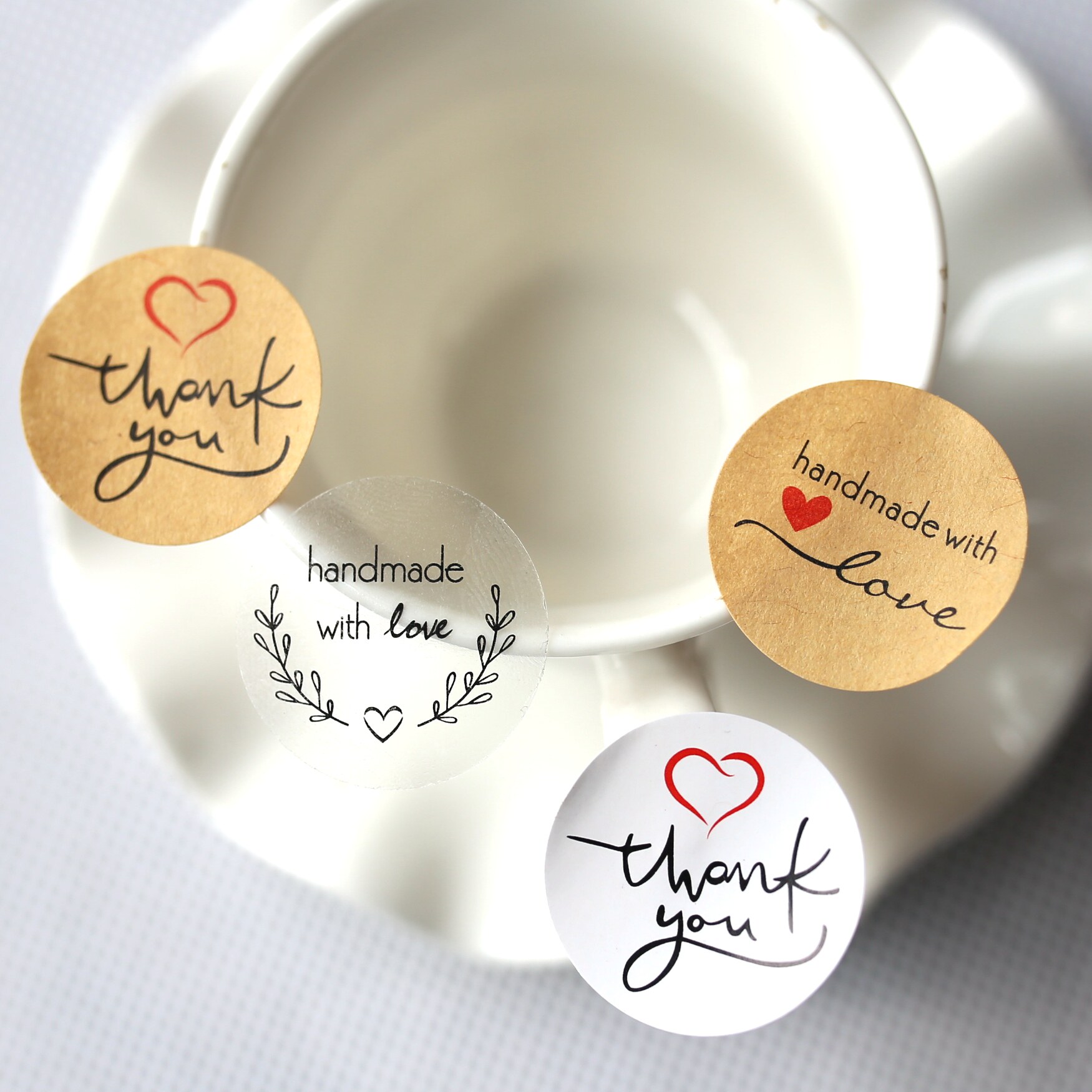 Thank-you handmade Loving Closure Sticker DIY Decorative Sticker Baking Sticker with 160 pieces