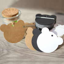 Bear head small label blank paper card draw card decoration card blessing card tag card handmade pendant 100 pieces Price