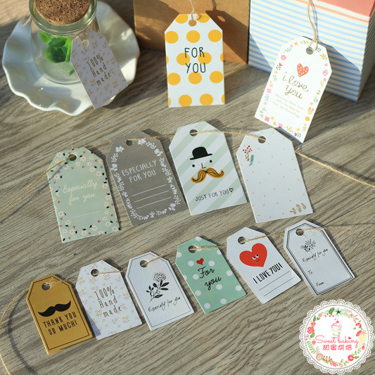 DIY jewelry small tag Zakka bookmark gift card 50 tags without rope