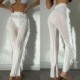 2023 New Style Beach Pants Fashionable Beach Vacation Pants European and American Casual Pants Knitted Raw Edge Sunscreen Pants Beach