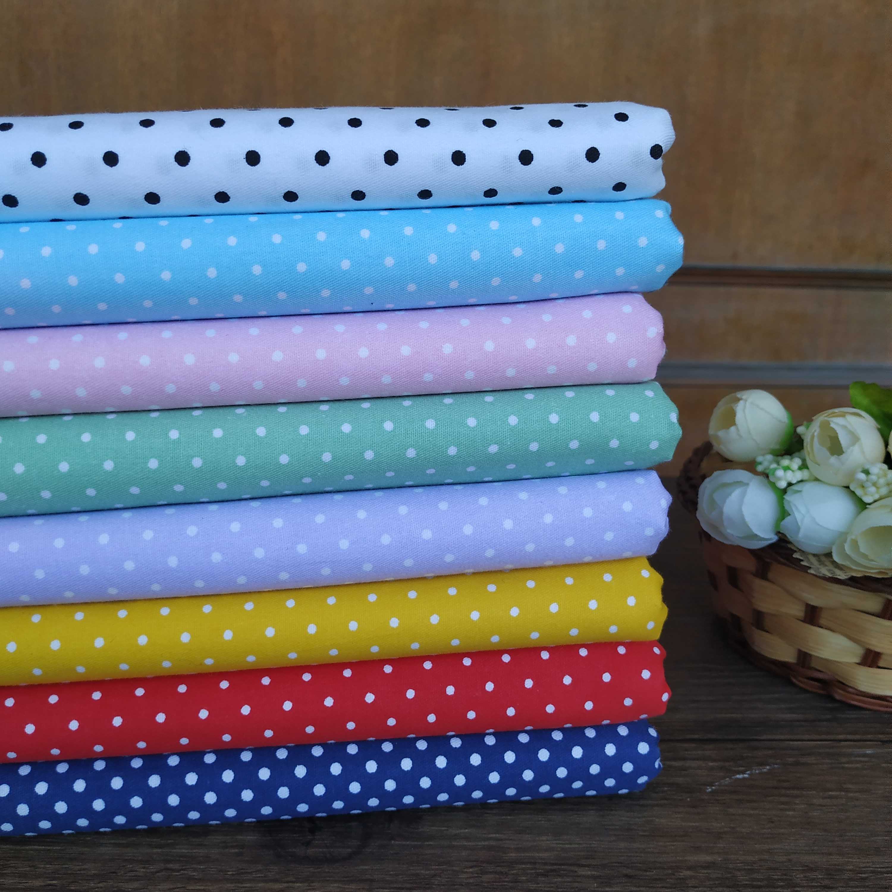 (Twill Cotton Fabric) Sleeping Dress Skirt Bjd Eva Clothes ob11 Clothes Small Polo Dots Round Point Pure Cotton Handmade Fabric