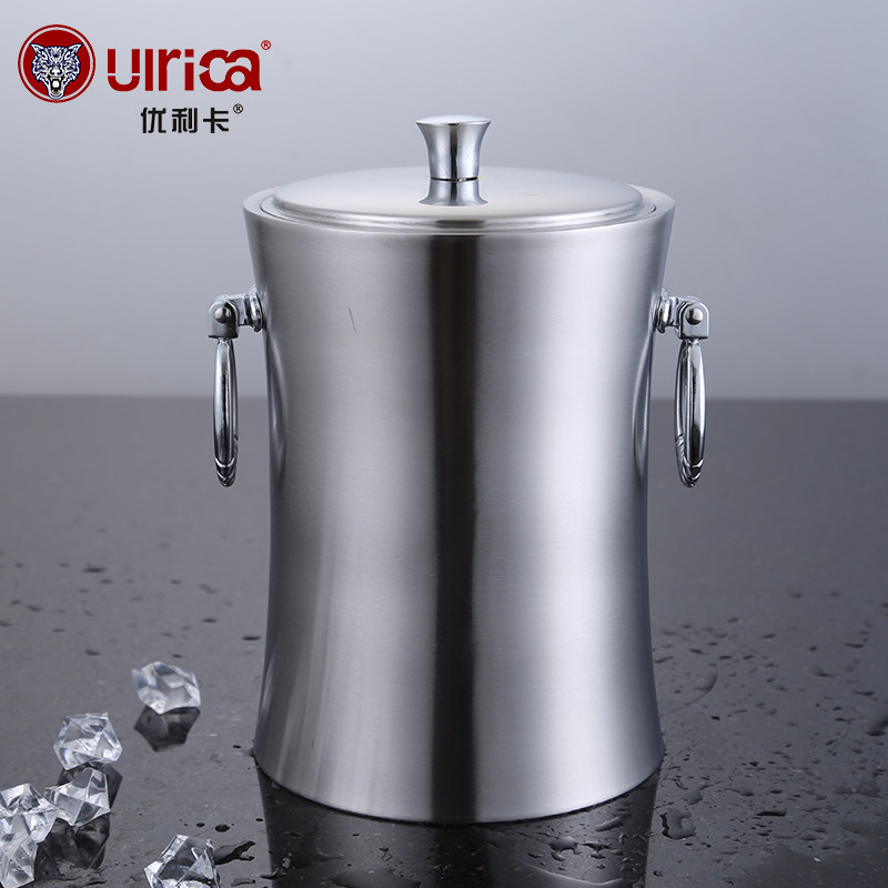 Thickened stainless steel large tote bag cover insulation ice bucket red wine bucket KTV bar special size champagne bucket