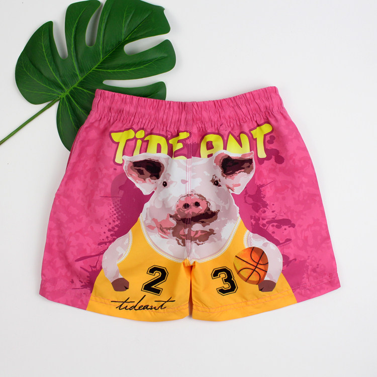 Seaside Resort Boy Clothing Beach Pants Speed Dry Children Shorts Pro-Boy Pants Swimsuit Women Cartoon Shorts