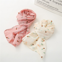 Childrens scarves autumn and winter boys and girls pineapple cotton scarves baby gauze towels for infants and young cotton scarves